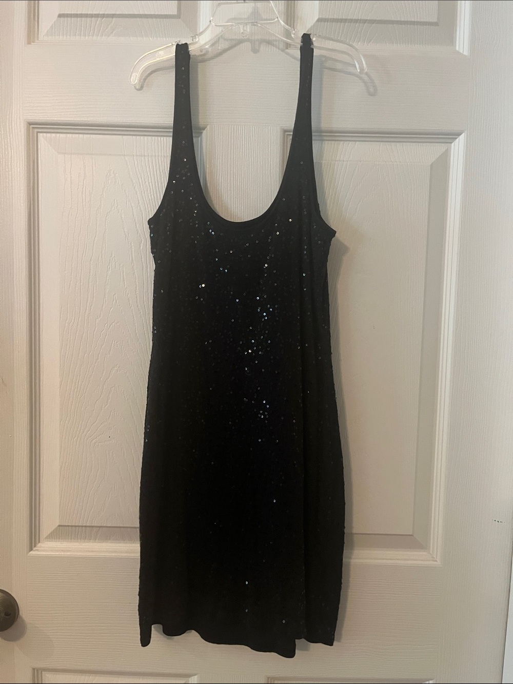 Express Black Sequin Tank Mini Dress